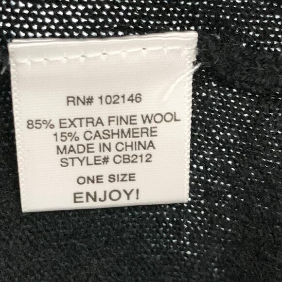 Michael Stars Cashmere Blend Short Sleeve Dress Black Rolled Hem Cuffs One Size - Picture 5 of 10